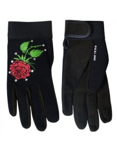 Gloves Rose and Rhinestones