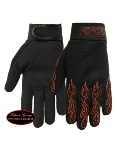 Mechanics Gloves Mens Red Flames
